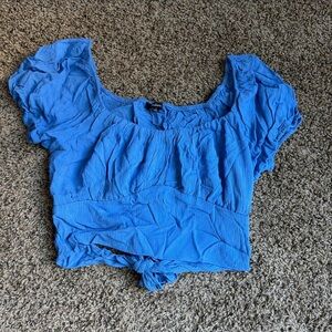 Miami Blue Ruffled Blouse